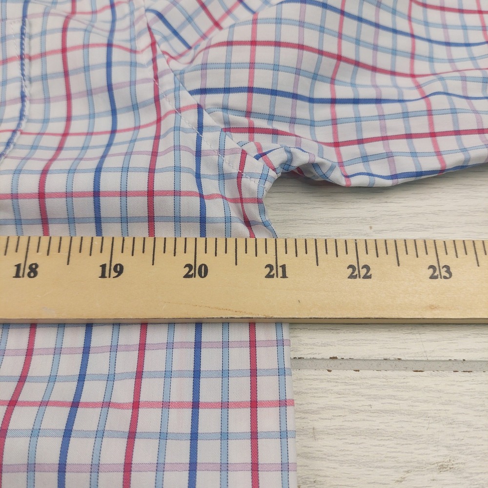 Johnnie-O Shirt Mens Medium Perfomance Button Down Long Sleeve Windowpane Plaid - Picture 6 of 7